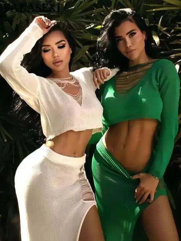 Hollow Out Beach Skirt Sets | Fashionsarah.com