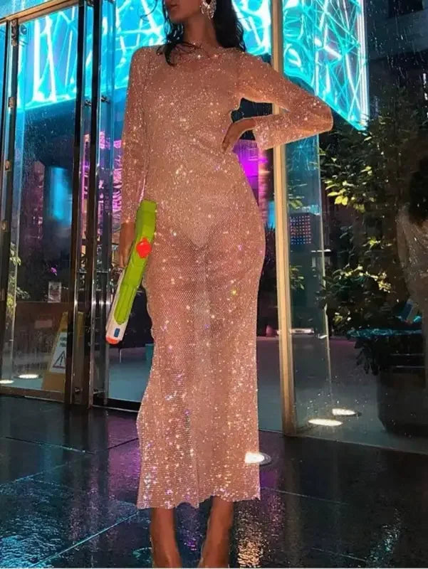 Rhinestone maxi summer dress | Fashionsarah.com