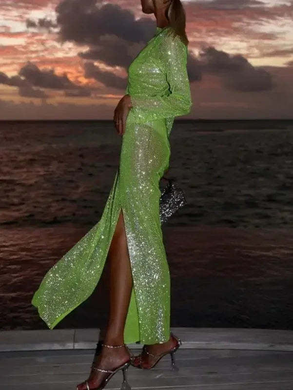 Rhinestone maxi summer dress | Fashionsarah.com