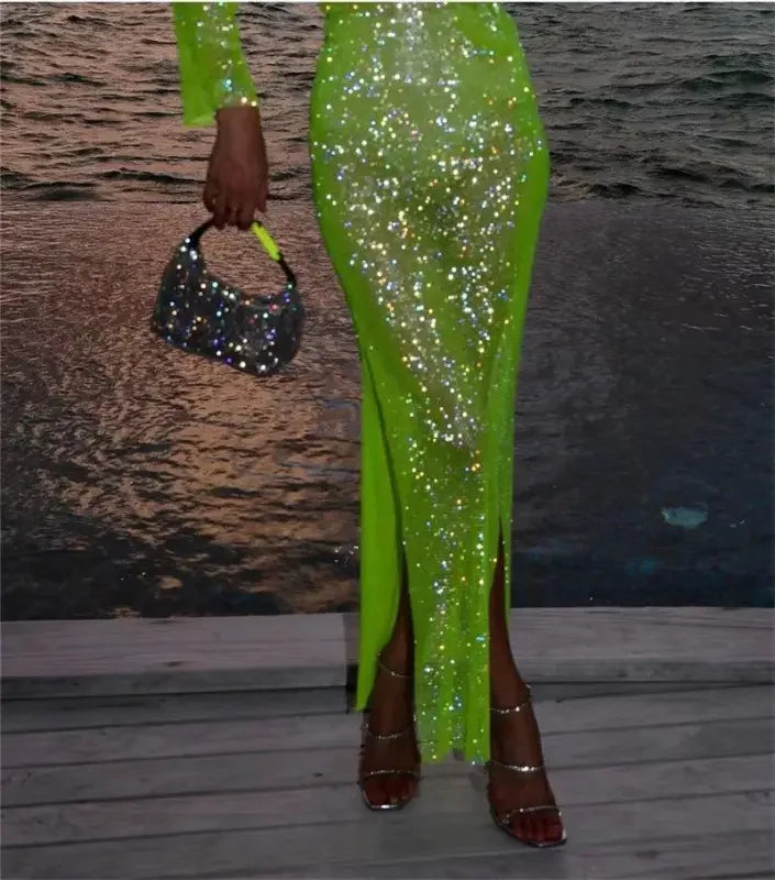 Rhinestone maxi summer dress | Fashionsarah.com