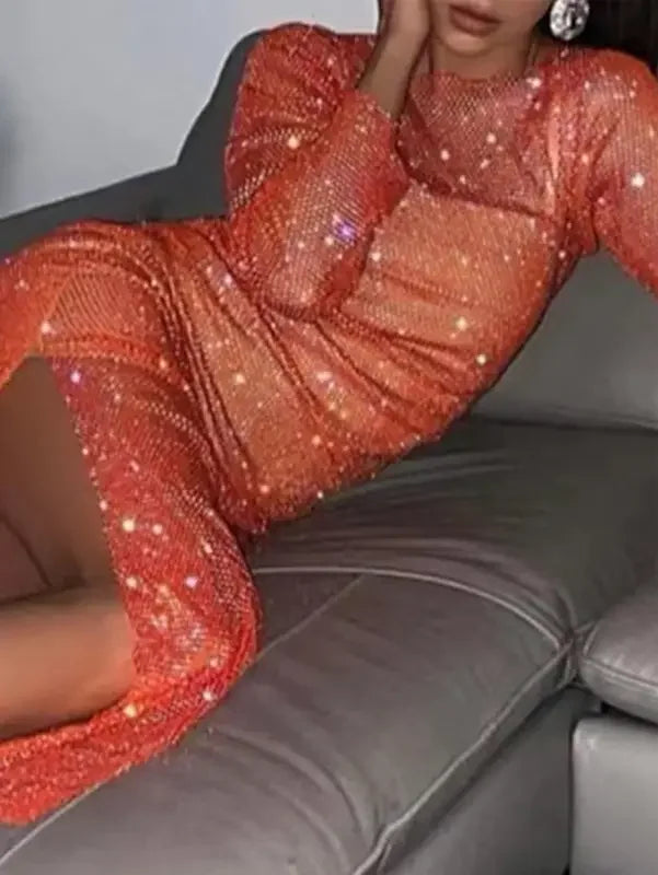 Rhinestone maxi summer dress | Fashionsarah.com