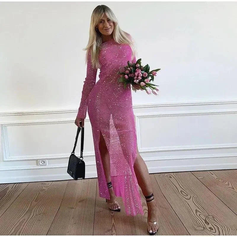 Rhinestone maxi summer dress | Fashionsarah.com