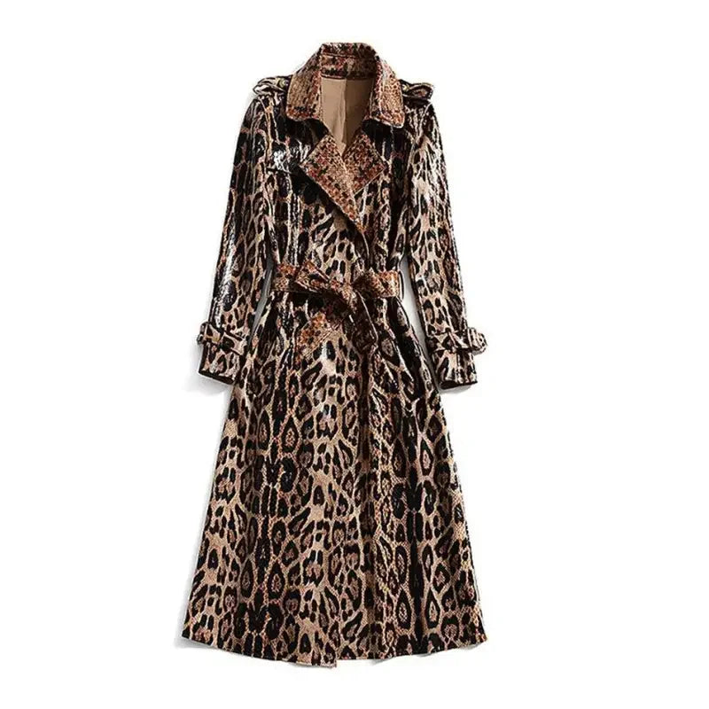 Leopard Mid-Calf Women Coat | Fashionsarah.com