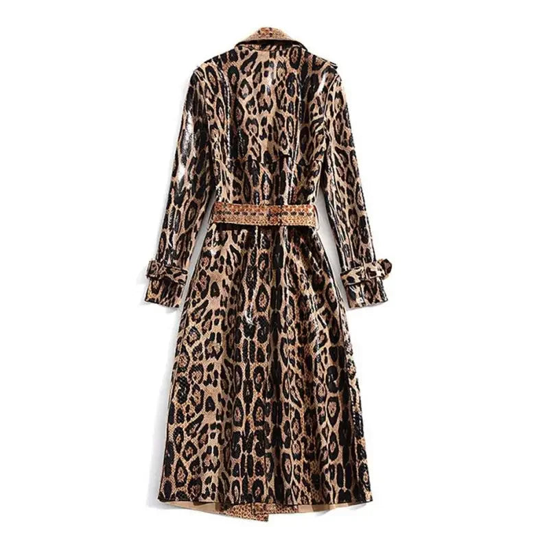 Leopard Mid-Calf Women Coat | Fashionsarah.com