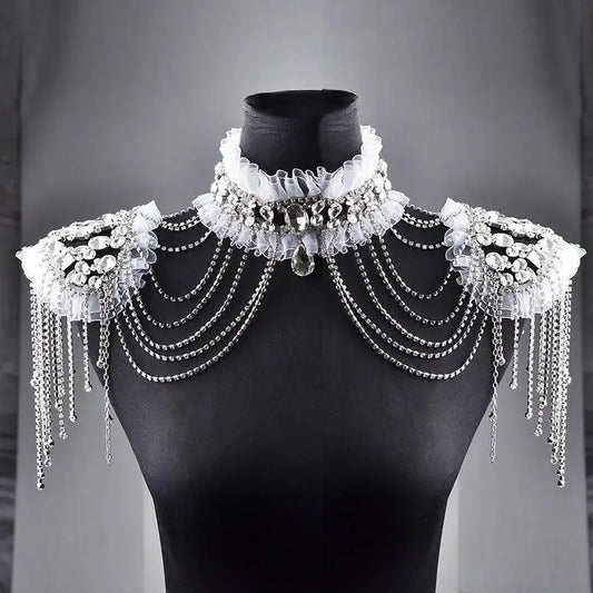 Rhinestone Crystal Bridal Shoulder Necklace | Fashionsarah.com