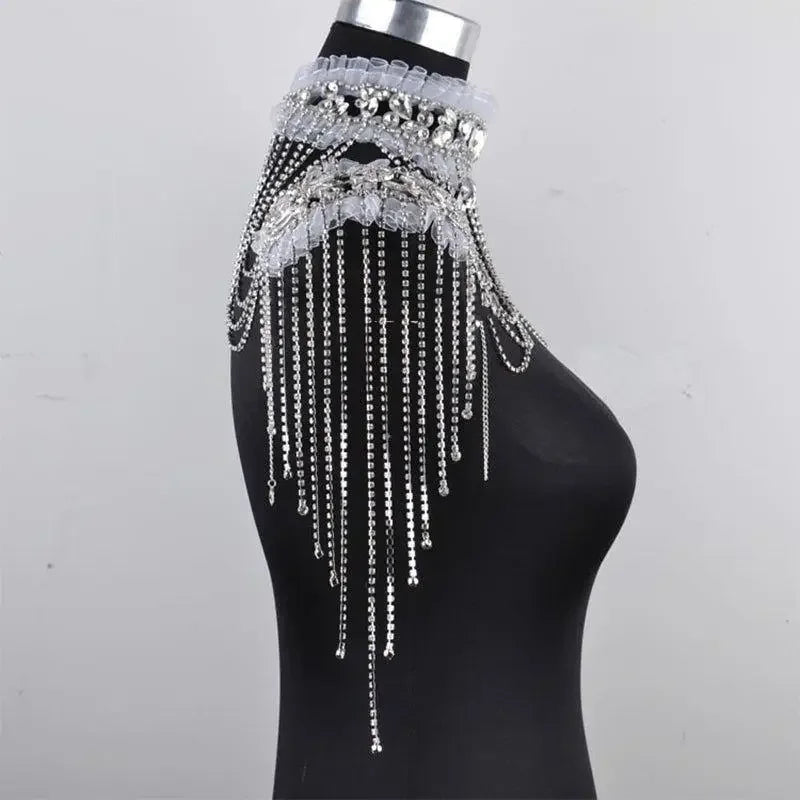 Rhinestone Crystal Bridal Shoulder Necklace | Fashionsarah.com