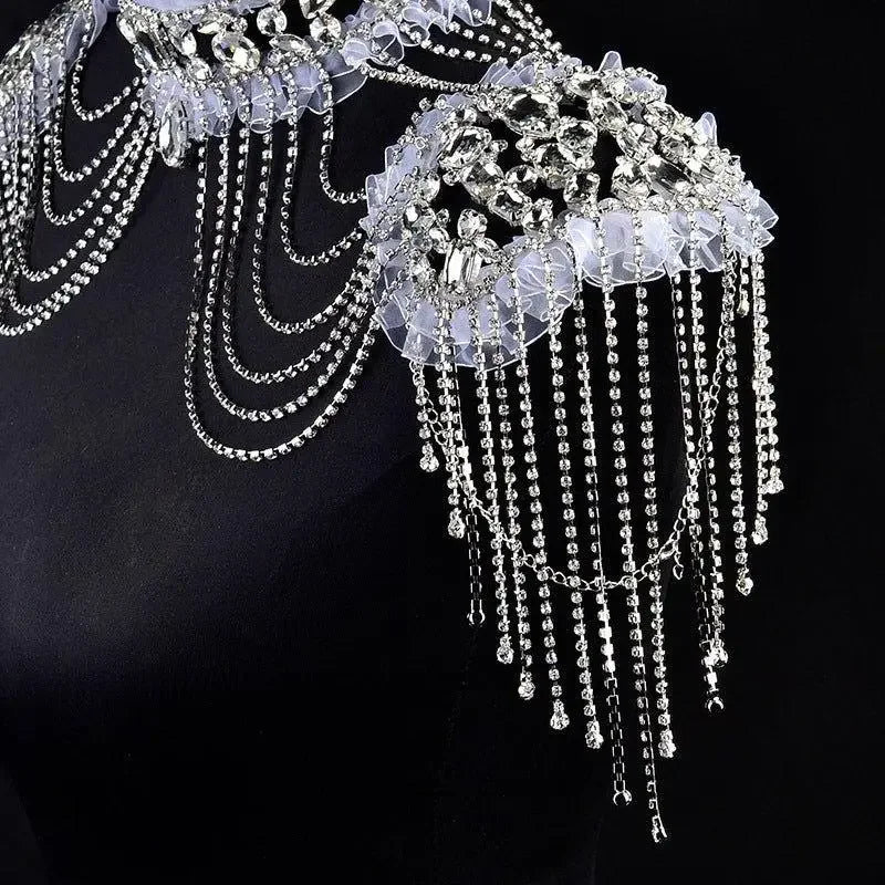 Rhinestone Crystal Bridal Shoulder Necklace | Fashionsarah.com