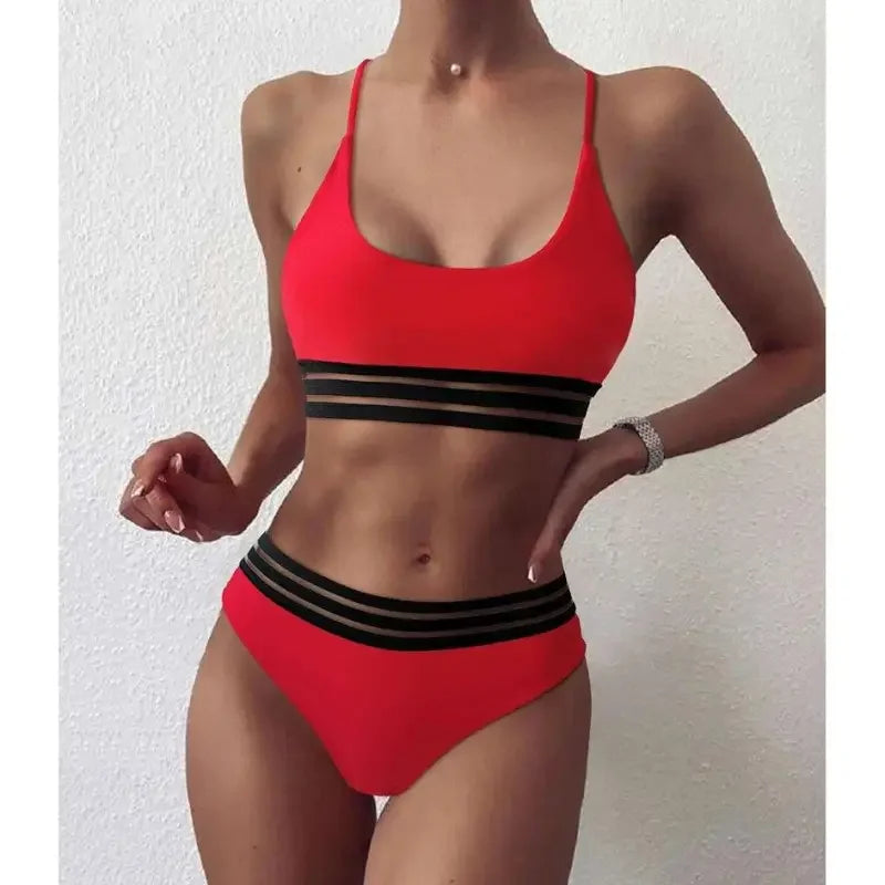 Striped See Through Bathsuit | Fashionsarah.com