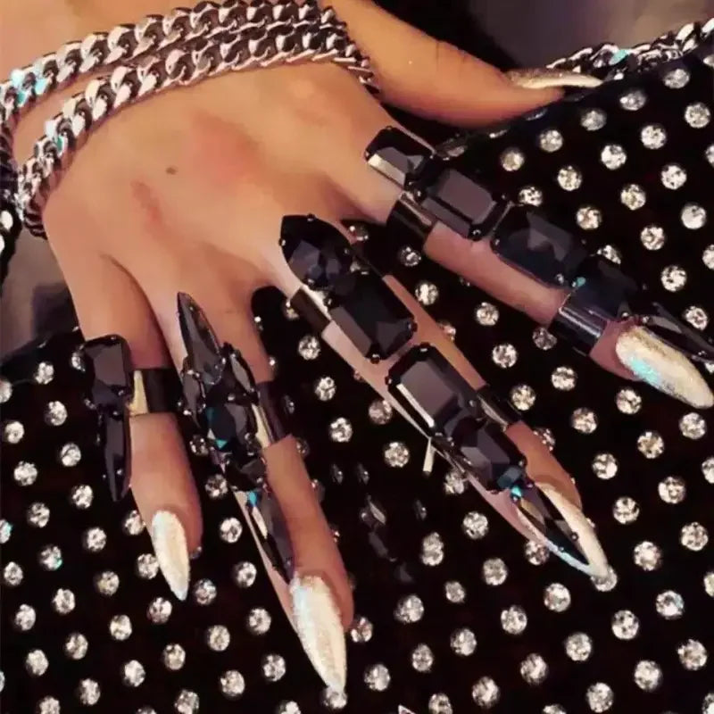 5PCS/SET Rhinestone Open Rings | Fashionsarah.com