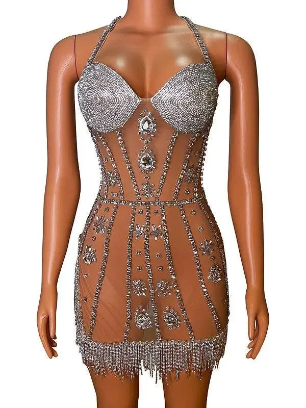 Luxury Crystal Tassel Dress | Fashionsarah.com