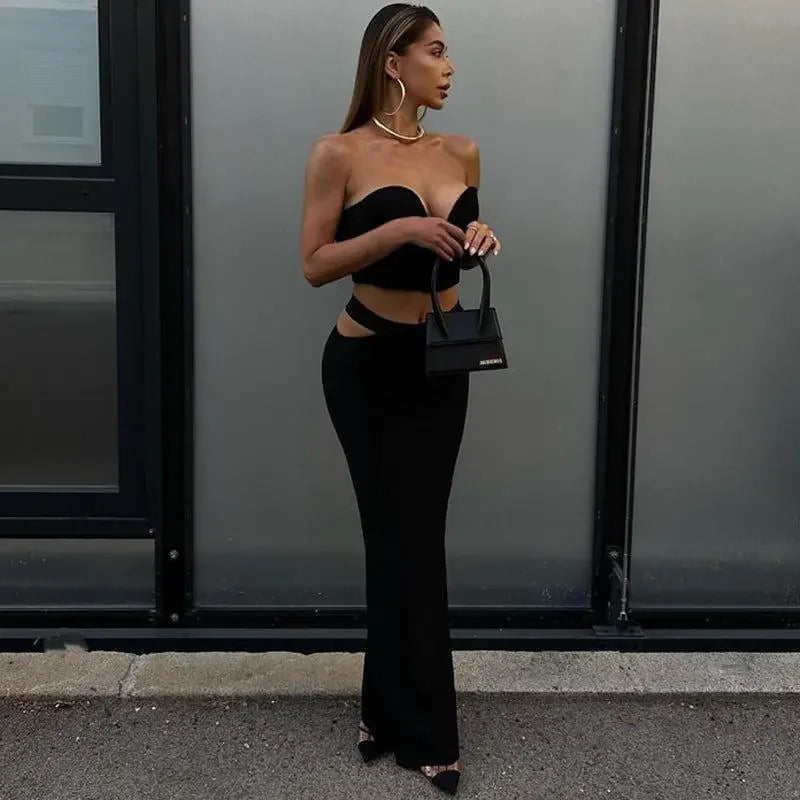 Strapless Tube Top with Skirt Set | Fashionsarah.com