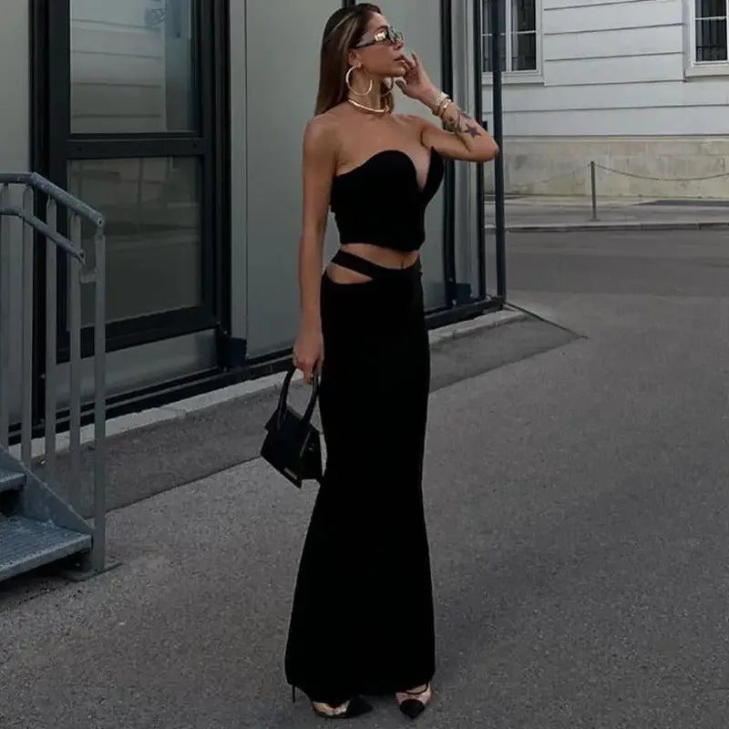 Strapless Tube Top with Skirt Set | Fashionsarah.com