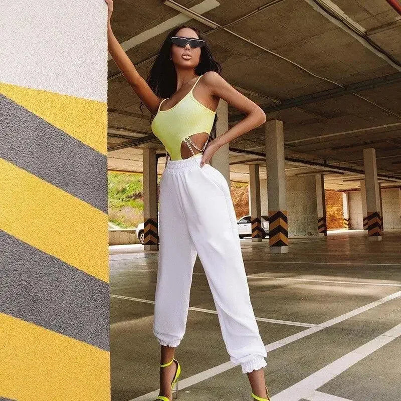 Hollow Cut Out Chain Bodysuits | Fashionsarah.com