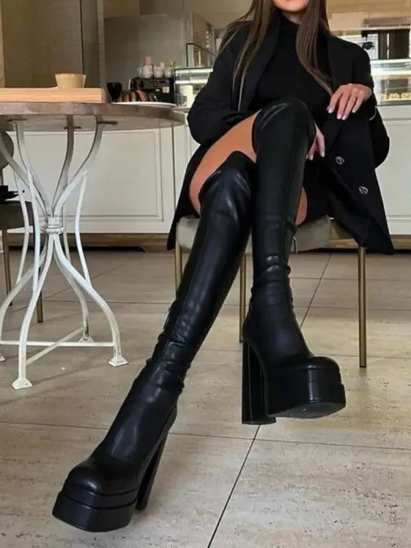 New Platform Over the Knee Boots | Fashionsarah.com