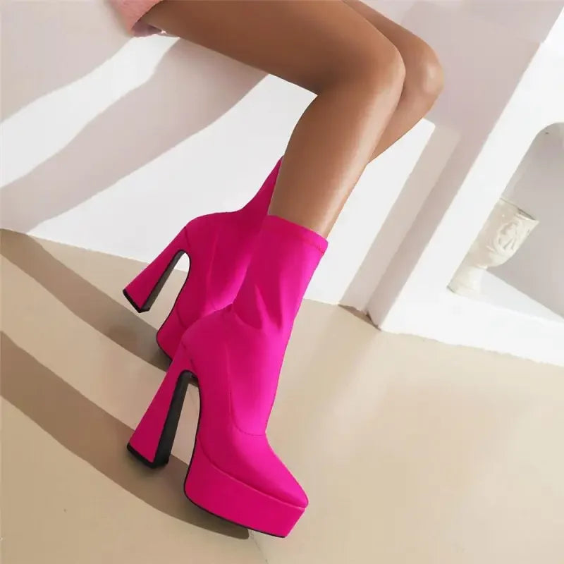 Luxury Sock Platform Boots featuring platform heel ankle design and premium style