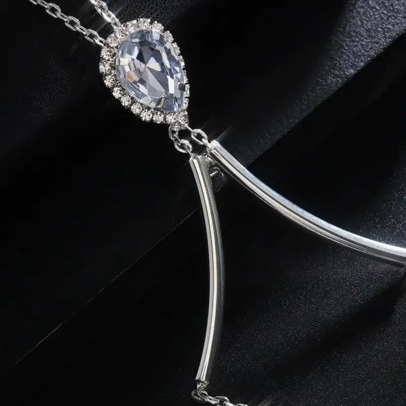 Trendy Green Crystal Rhinestone Chest Bracket | Fashionsarah.com