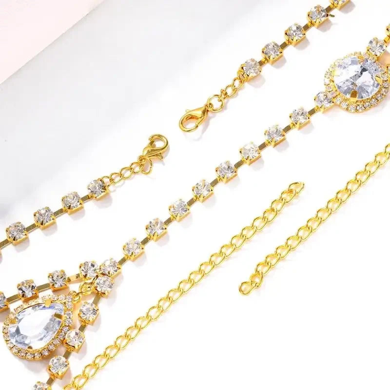 Rhinestone Chest Chain Necklace | Fashionsarah.com