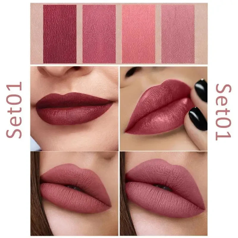 Waterproof Matte Long Lasting 4 Lipsticks/Set | Fashionsarah.com