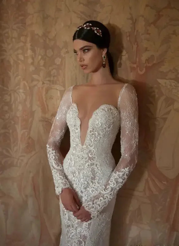 Luxurious Lace Wedding Dress with Cape | Fashionsarah.com