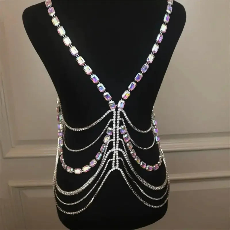 Colorful Crystal Hollow Metal Top | Fashionsarah.com