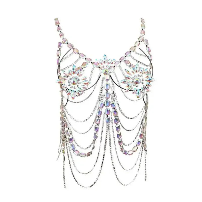 Colorful Crystal Hollow Metal Top | Fashionsarah.com