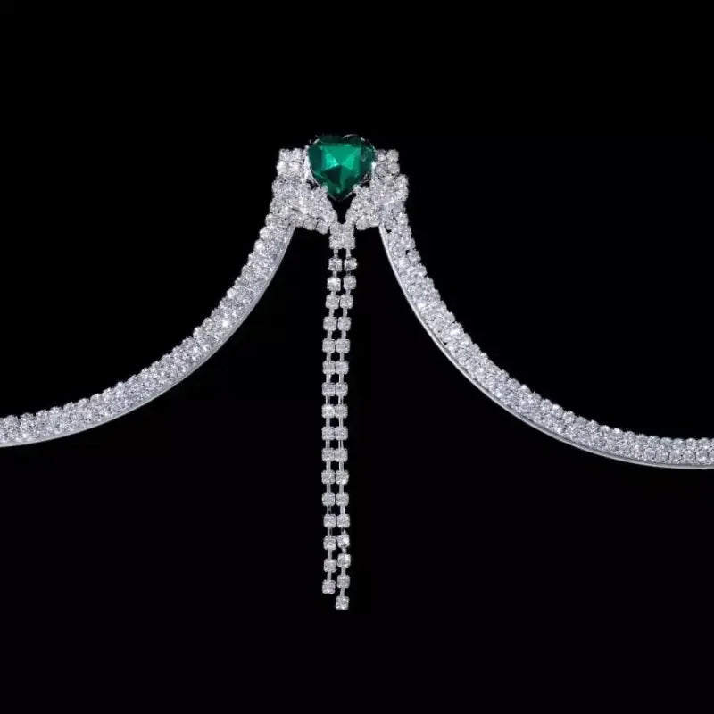 Luxury Green Heart Crystal Lingerie | Fashionsarah.com