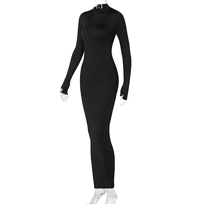 Kim Kardashian’s long-sleeved black maxi dress from online boutique women’s fashion