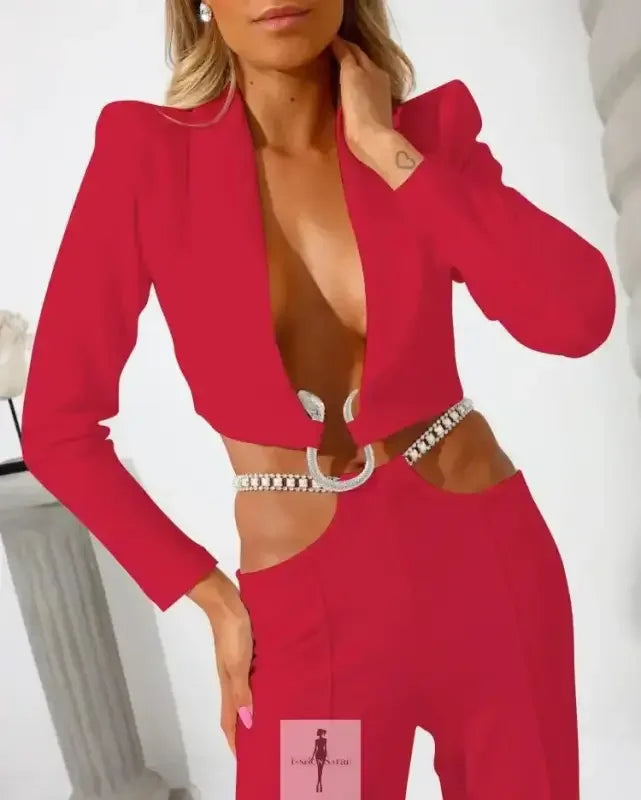 Fashionsarah.com Fashionsarah.com Elegant Woman Pants and Blazer Set