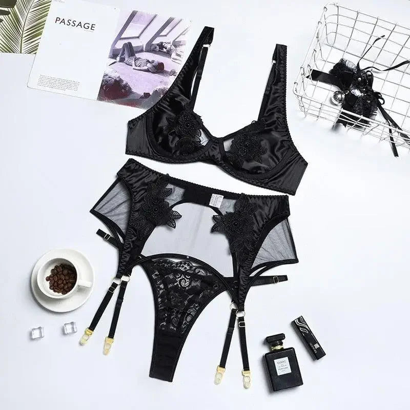 3 Pieces Embroidered Floral Set | Fashionsarah.com