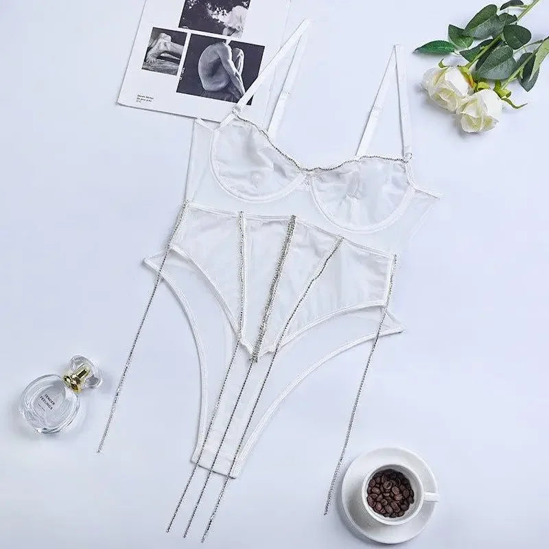 White Mesh Bodysuit | Fashionsarah.com