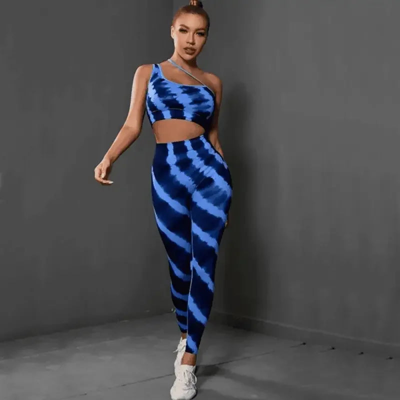 One Shoulder Women's Yoga Set | Fashionsarah.com