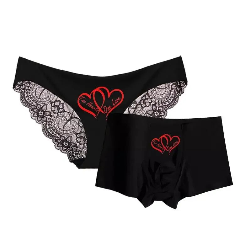 Elegant black matching couples panties set from Romantic Matching Couples collection