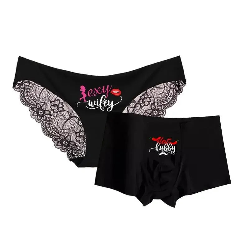 Image of romantic matching couples panties set for couples panties collection