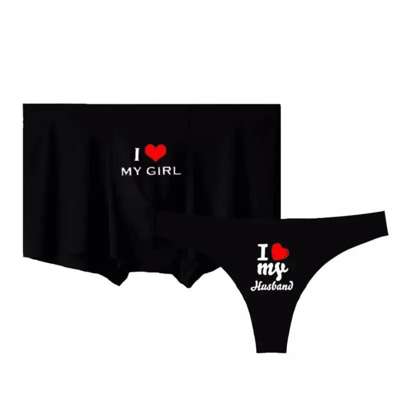 Matching couples panties set display showcasing stylish matching couples panties for couples