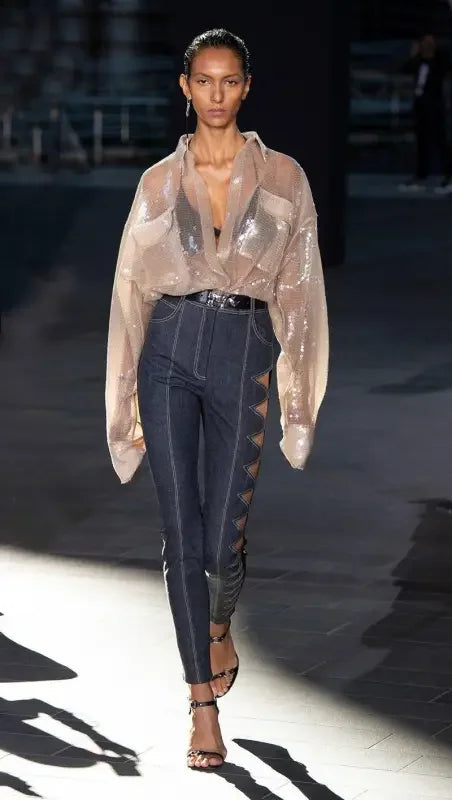 Women Luxury Design Transparent Blouse | Fashionsarah.com