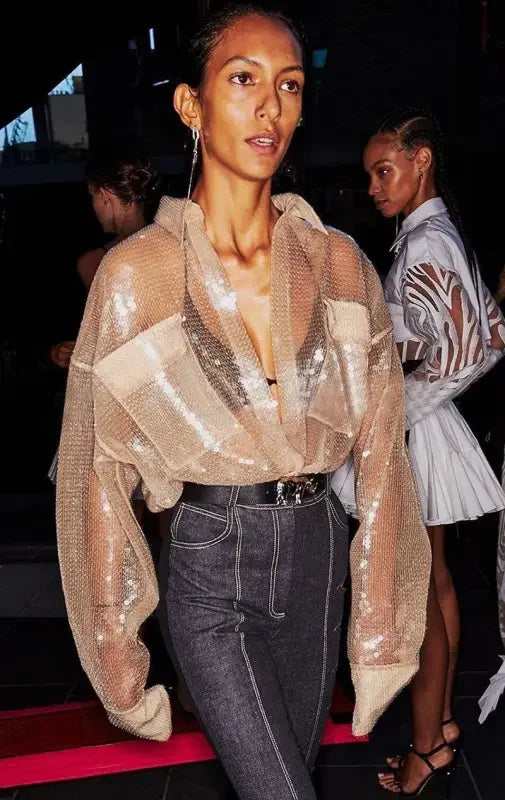 Women Luxury Design Transparent Blouse | Fashionsarah.com