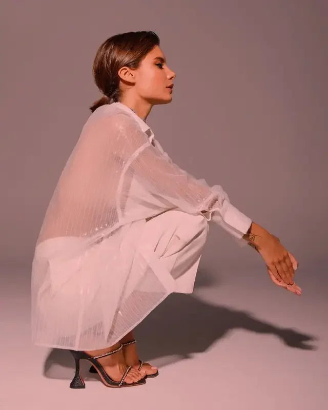 Women Luxury Design Transparent Blouse | Fashionsarah.com