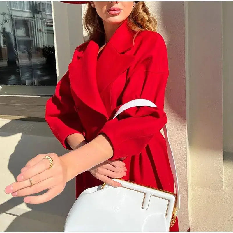 Lantern Sleeve Woolen Coat | Fashionsarah.com