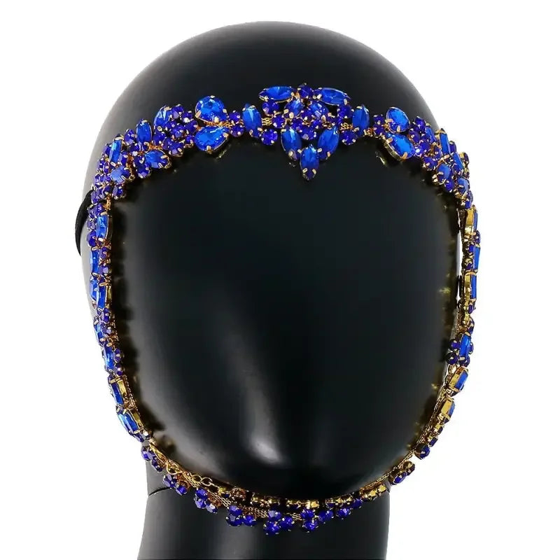 Blue Jewelry Christmas Mask Face | Fashionsarah.com