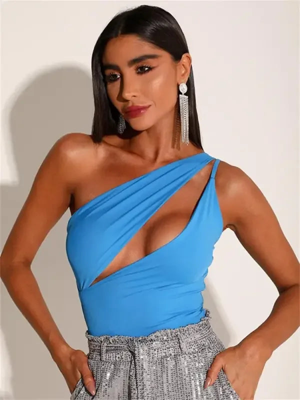 Asymmetric Hollow Out Bodysuits | Fashionsarah.com