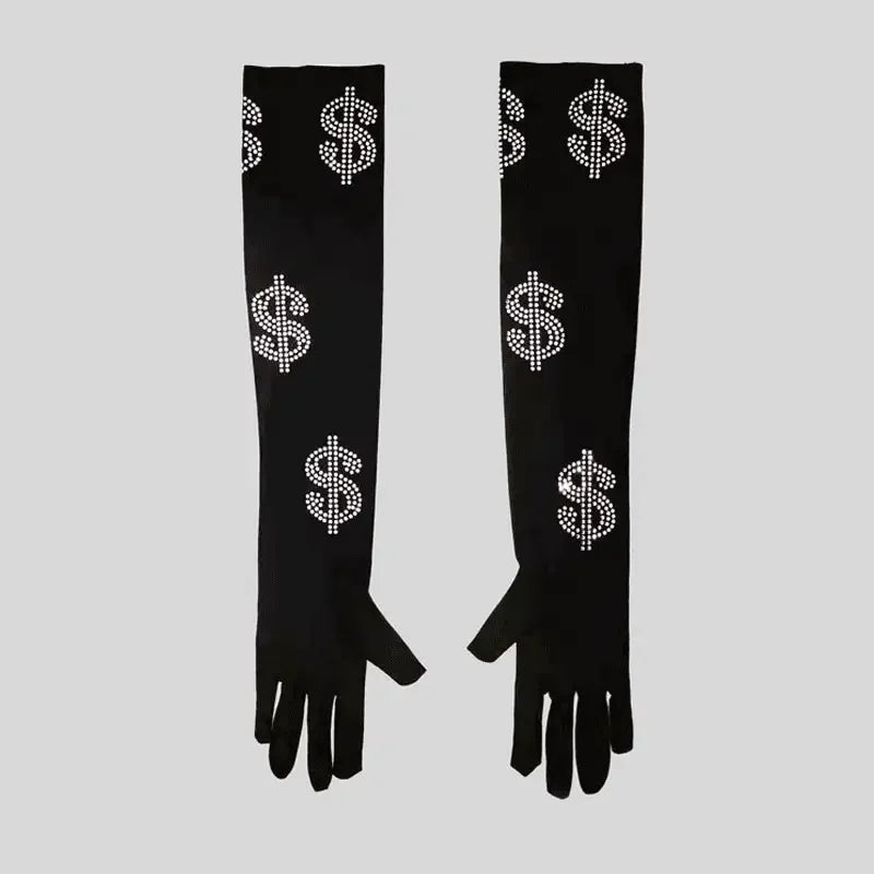 US Dollar Diamond Design Gloves | Fashionsarah.com