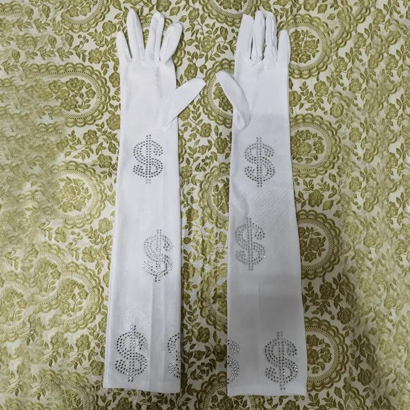 US Dollar Diamond Design Gloves | Fashionsarah.com