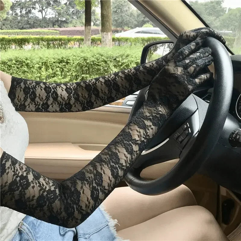 Fashionsarah.com Silk Elastic Lace Gloves