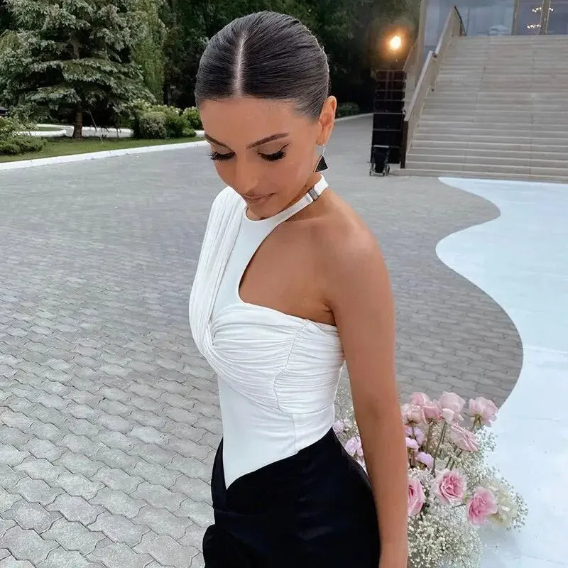 Asymmetric One Shoulder Bodysuit | Fashionsarah.com