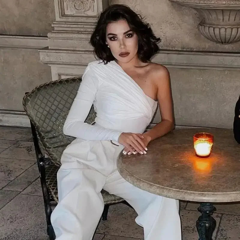 Asymmetric One Shoulder Bodysuit | Fashionsarah.com