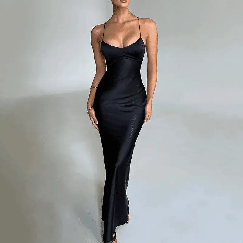Satin Gown Chic Dress | Fashionsarah.com