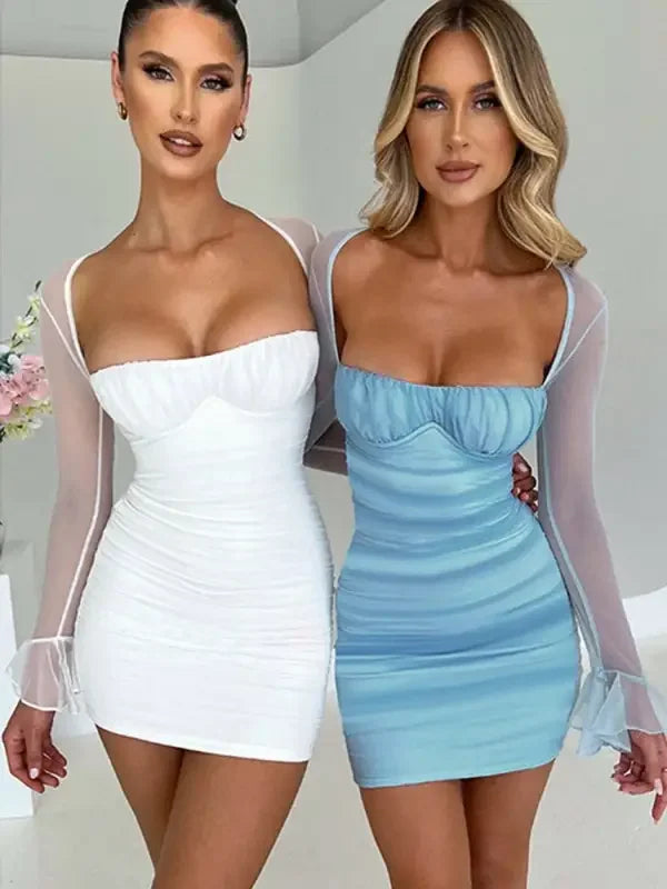 Ruched Sheath Dresses with Square Collar | Fashionsarah.com