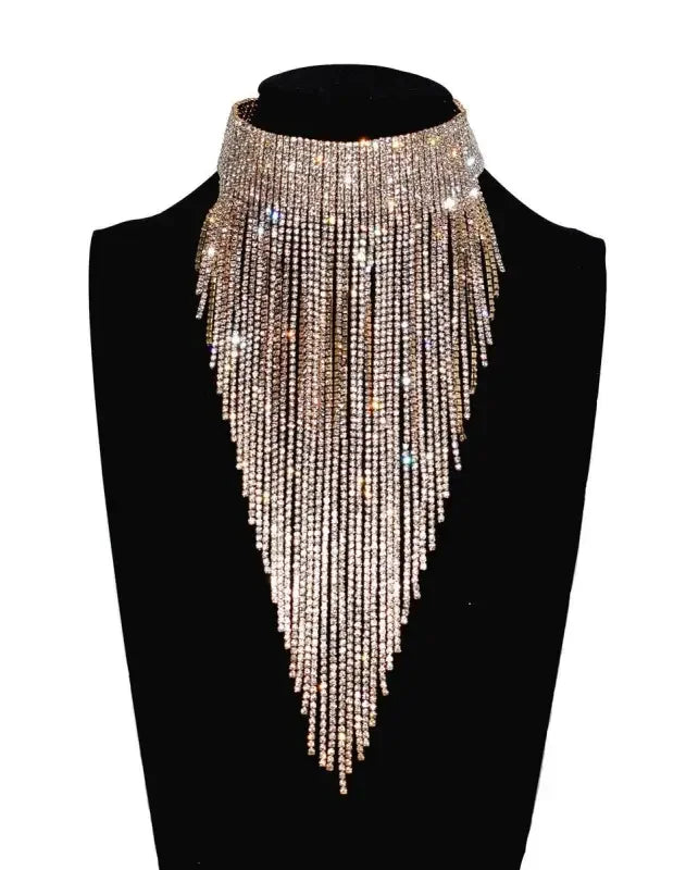 Shiny Full Rhinestone long chain choker | Fashionsarah.com