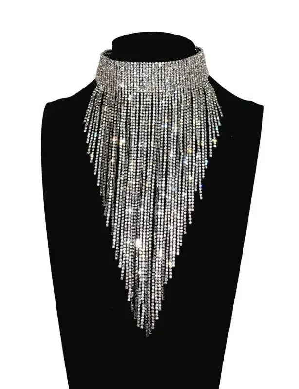 Shiny Full Rhinestone long chain choker | Fashionsarah.com