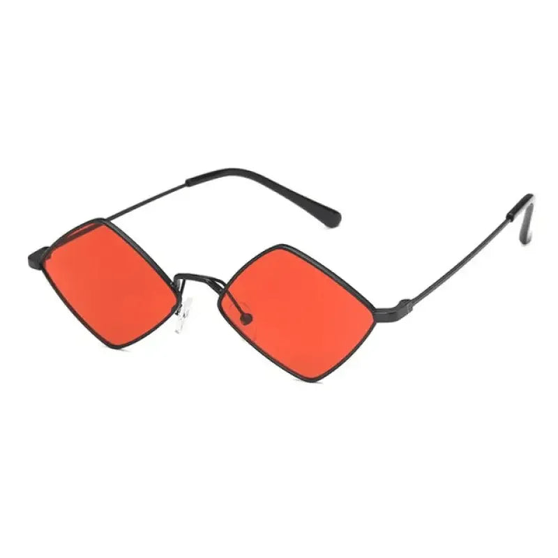 Diamond-shaped red sunglasses from Rhombus Sunglasses at an online boutique for women’s fashion